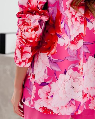 Women's Rose Print Blazer - Not Positioned