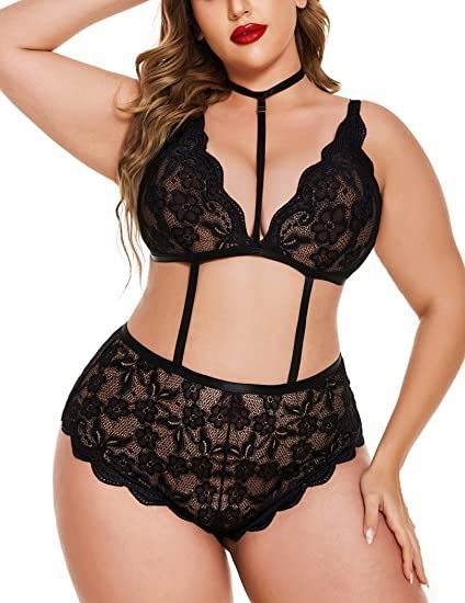 Erotic Lingerie Sexy Women Plus Size Lace Bra Set
