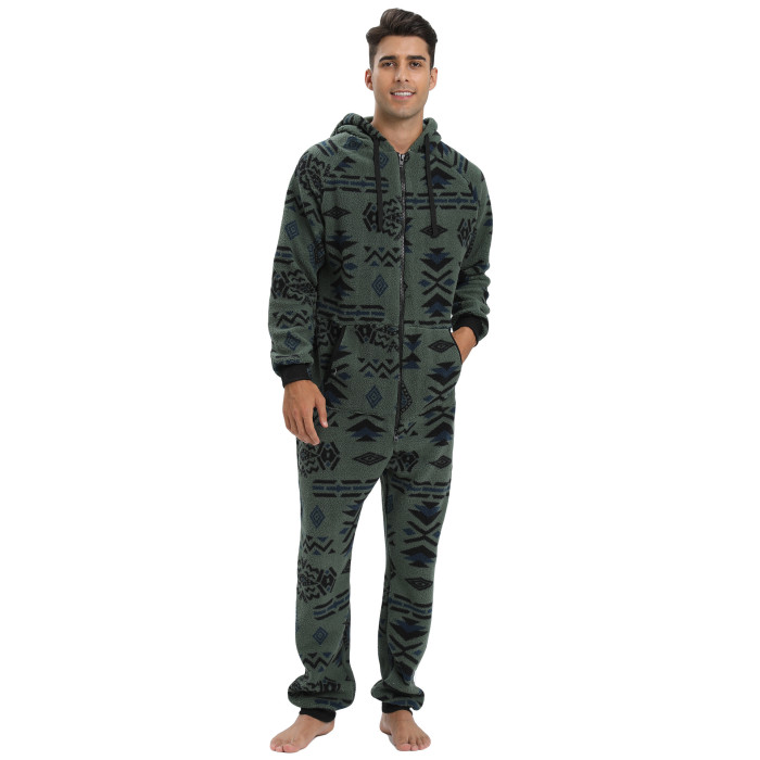 Men's Hooded Camo Jumpsuit