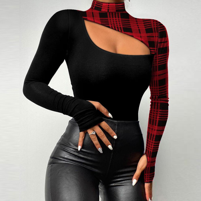 Women's Fashion Off Shoulder Beaded Long Sleeve Top