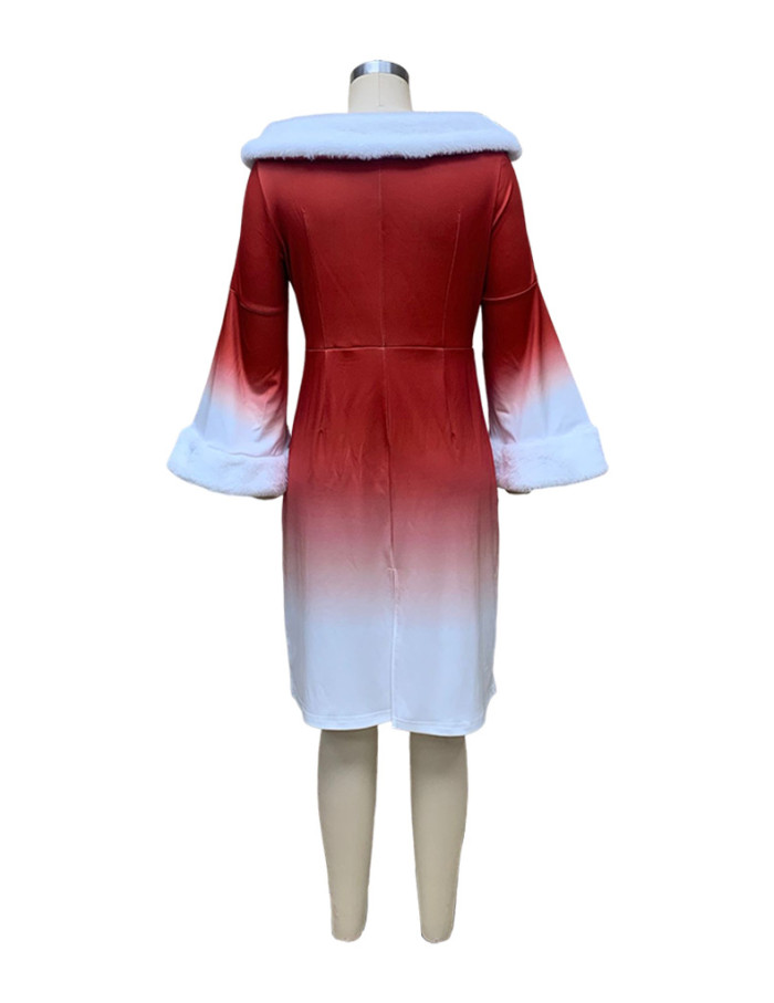 Christmas Women Long Sleeve Bodycon Dress