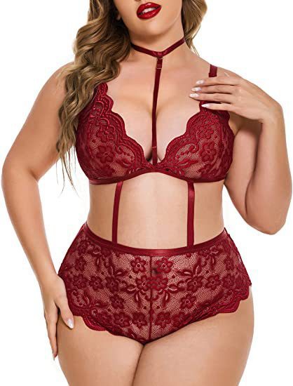 Erotic Lingerie Sexy Women Plus Size Lace Bra Set