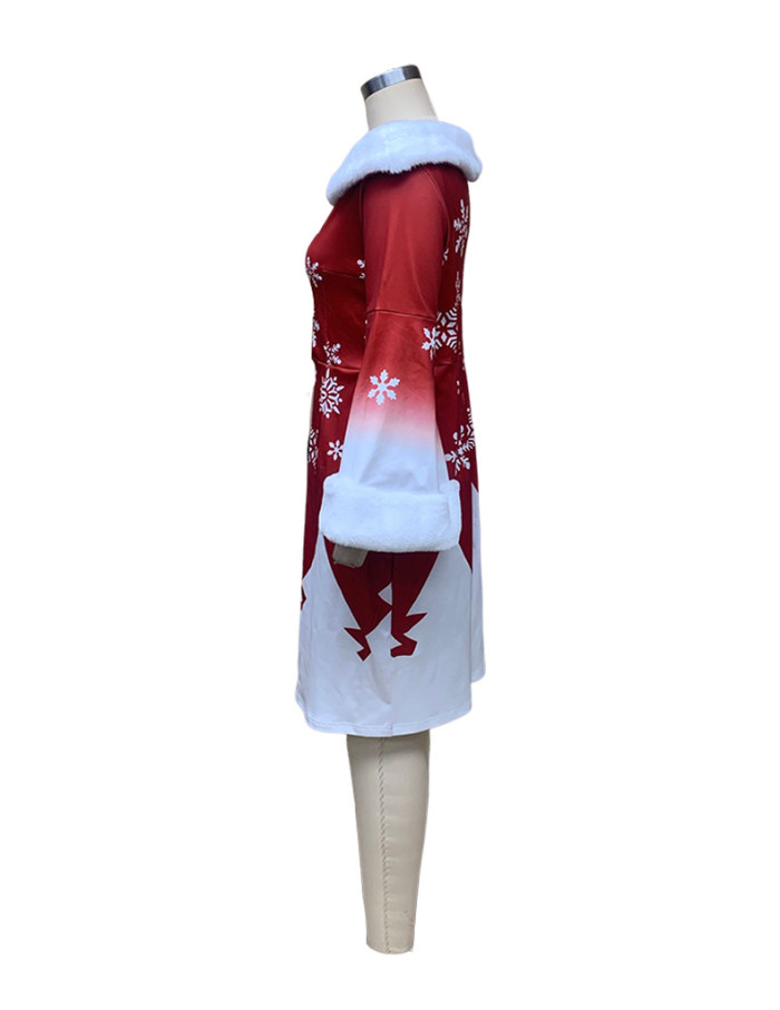 Christmas Women Long Sleeve Bodycon Dress