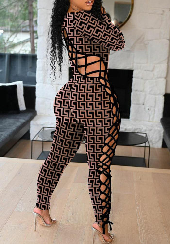 Chic Ladies' Cutout Lace Jumpsuit