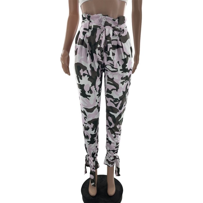 Women's Casual Sports Camouflage Basic Regular High Rise Pants