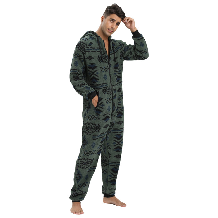Men's Hooded Camo Jumpsuit