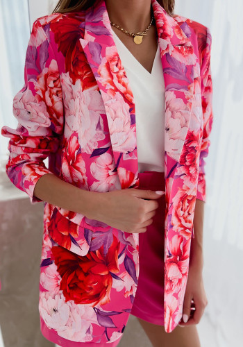 Women's Rose Print Blazer - Not Positioned