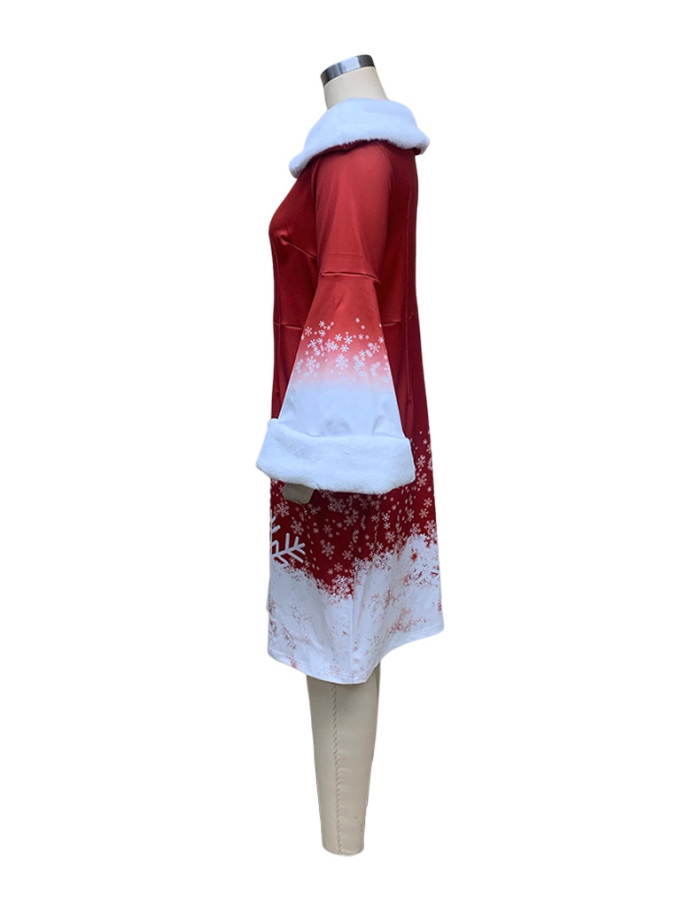 Christmas Women Long Sleeve Bodycon Dress