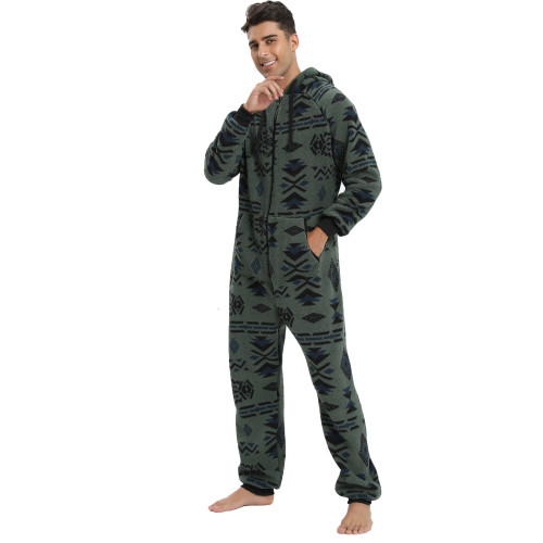 Men's Hooded Camo Jumpsuit