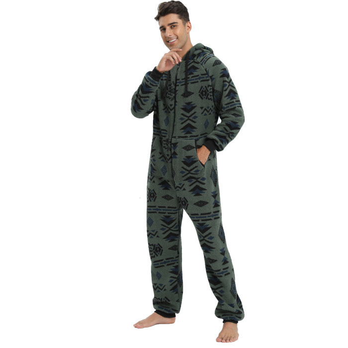 Men's Hooded Camo Jumpsuit