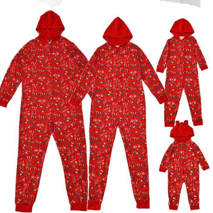 High-quality baby boys, girls, women's clothing, men's clothing, family one-piece Christmas pajamas