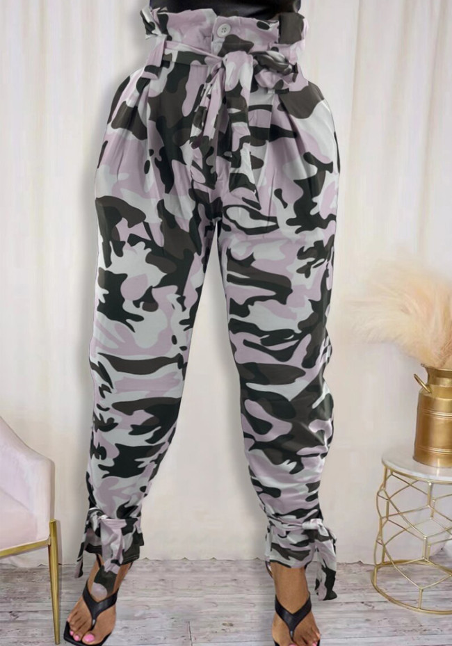 Women's Casual Sports Camouflage Basic Regular High Rise Pants