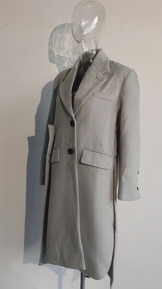 Women's Irregular Two-Wear Coat Winter Patchwork Large Back Slit Wool Coat