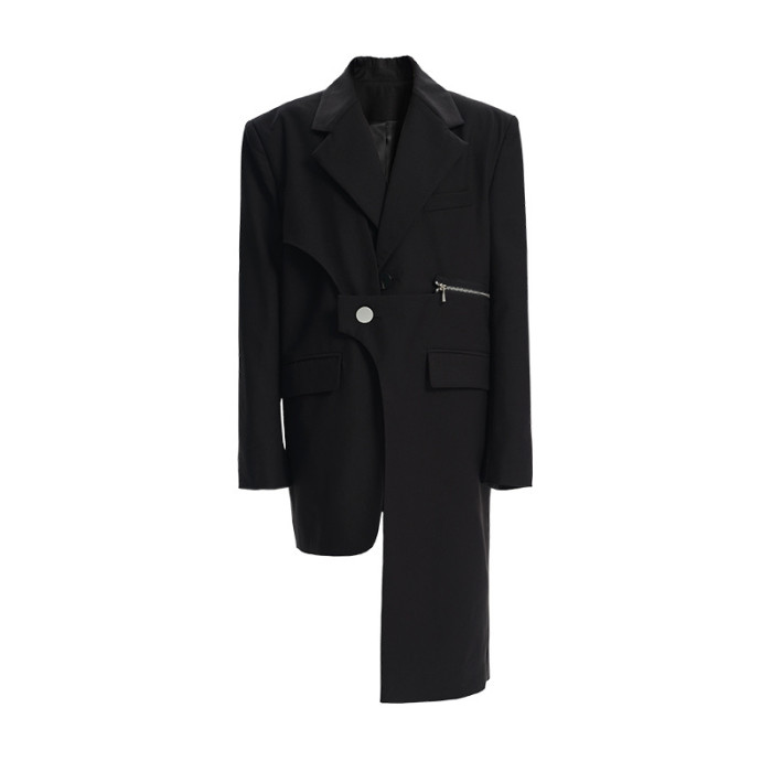Women's Maxi Top Autumn and Winter Deconstructed Irregular Chic Blazer