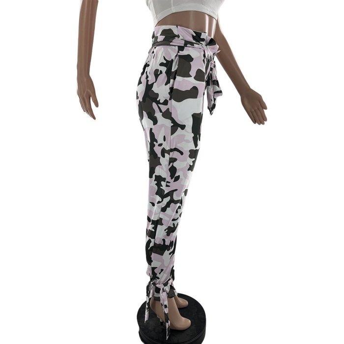 Women's Casual Sports Camouflage Basic Regular High Rise Pants