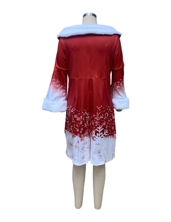 Christmas Women Long Sleeve Bodycon Dress