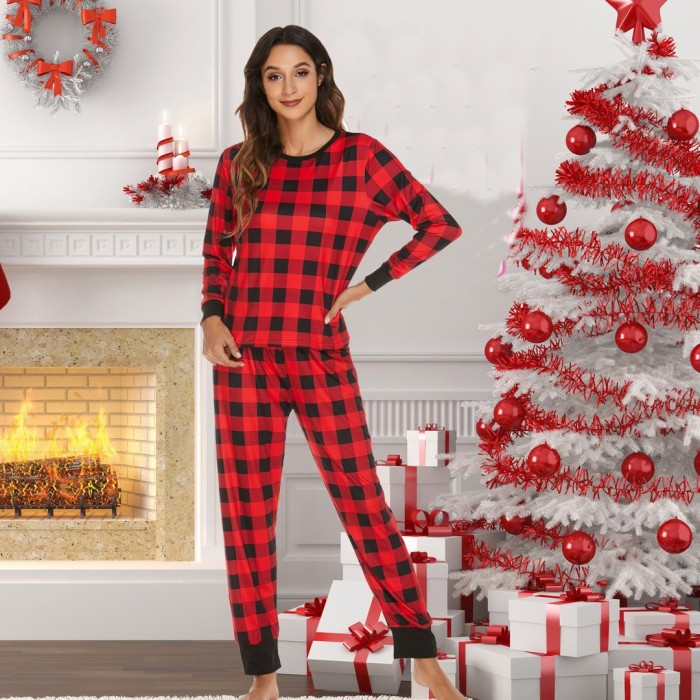 Christmas Home Clothes Elk Pajama Two Piece Set