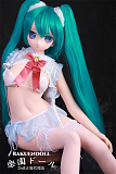 小音ヘッド & 145cm B-cup TPE製ラブドール 肌色＆眼球色＆メイク＆ウィッグ＆衣装は宣材写真と同じ