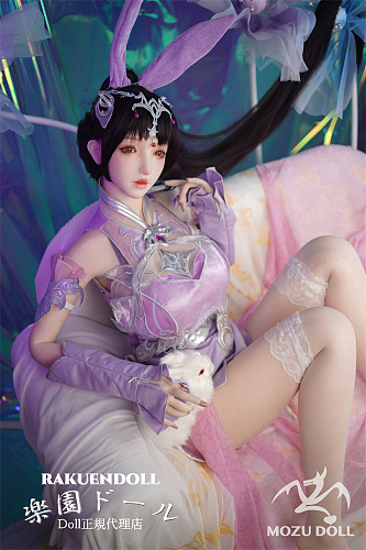 小兔ヘッド & 163cm H-cup TPE製ラブドール 肌色＆眼球色＆メイク＆ウィッグ＆衣装は宣材写真と同じ
