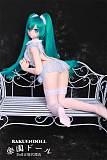 小音ヘッド & 145cm B-cup TPE製ラブドール 肌色＆眼球色＆メイク＆ウィッグ＆衣装は宣材写真と同じ