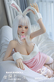 邦尼ヘッド & 145cm D-cup TPE製ラブドール 肌色＆眼球色＆メイク＆ウィッグ＆衣装は宣材写真と同じ