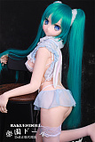 小音ヘッド & 145cm B-cup TPE製ラブドール 肌色＆眼球色＆メイク＆ウィッグ＆衣装は宣材写真と同じ