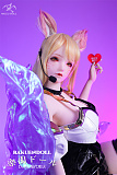 狸儿ヘッド & 163cm H-cup シリコン頭部+TPEボディ 肌色＆眼球色＆メイク＆ウィッグ＆衣装は宣材写真と同じ