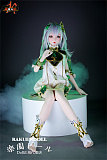 净华ヘッド & 120cm  シリコン頭部+TPEボディ 肌色＆眼球色＆メイク＆ウィッグ＆衣装は宣材写真と同じ