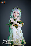净华ヘッド & 120cm  シリコン頭部+TPEボディ 肌色＆眼球色＆メイク＆ウィッグ＆衣装は宣材写真と同じ