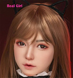 realgirl D8ヘッド 軟質シリコン製 可愛い 女性ヘッド ラブドールの頭 頭部単品 ヘッド単体 M16ボルト採用 145-165CM身長適用 職人メイク 塗装済み 口開閉機能付き リアルな口腔構造