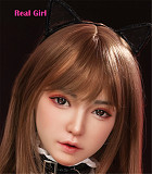 realgirl D8ヘッド 軟質シリコン製 可愛い 女性ヘッド ラブドールの頭 頭部単品 ヘッド単体 M16ボルト採用 145-165CM身長適用 職人メイク 塗装済み 口開閉機能付き リアルな口腔構造