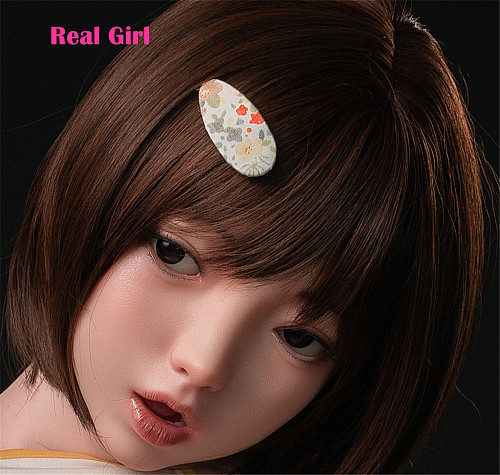 realgirl D6ヘッド 軟質シリコン製 可愛い 女性ヘッド ラブドールの頭 頭部単品 ヘッド単体 M16ボルト採用 145-165CM身長適用 職人メイク 塗装済み 口開閉機能付き リアルな口腔構造