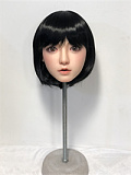 Real Girl ヘッド 軟質シリコン製 可愛い 女性ヘッド ラブドールの頭 頭部単品 ヘッド単体 M16ボルト採用 140-170CM身長適用 職人メイク 塗装済み 口開閉機能付き リアルな口腔構造