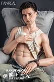 Fanreal doll Henryヘッド＆173cm 35kg 一体式ペニス 筋肉タイプ リアルメイク付き フルシリコン男性ラブドール