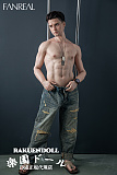 Fanreal doll Henryヘッド＆173cm 35kg 一体式ペニス 筋肉タイプ リアルメイク付き フルシリコン男性ラブドール