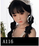 【小柄ロリ系】 A144ヘッド ＆ 142cm 平らボディ tpe製ラブドール 宣材写真はリアルメイク塗装加工あり axbdoll