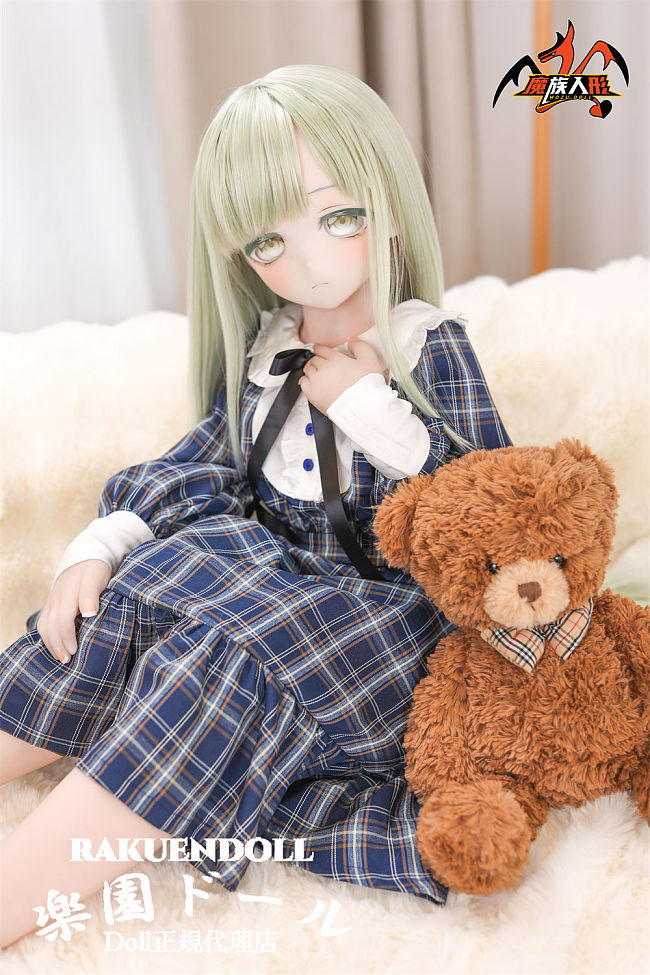 Mozudoll 115cm 沐子ちゃん 可愛いアニメ風ラブドール 宣材写真はバスト小 ソフトビニール製頭部 TPE製ボディ 肌色＆眼球色＆メイク＆ウィッグ＆衣装は宣材写真と同じ
