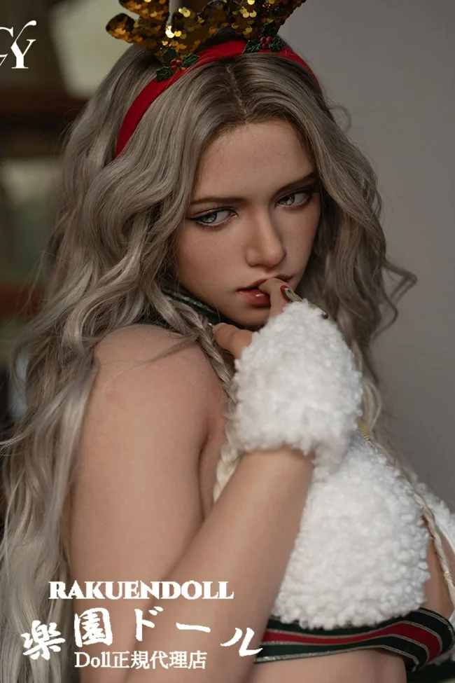 TOP-CYDOLL  Pollyヘッド 176cmGカップ 等身大モデル クリスマス雰囲気 宣材写真のはフルシリコン製＋ROSヘッド ドール アダルト