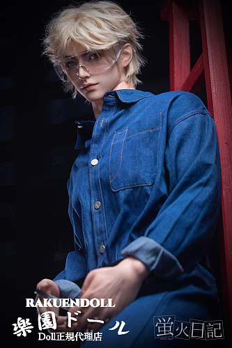 蛍火日記 金髪×クリアフレームのメガネ 洗練された色気！ 江灵（Jiangling）ヘッド 176cm メイク④  フルシリコン製 優しい男の子 リアル塗装加工あり 男性リアルドール