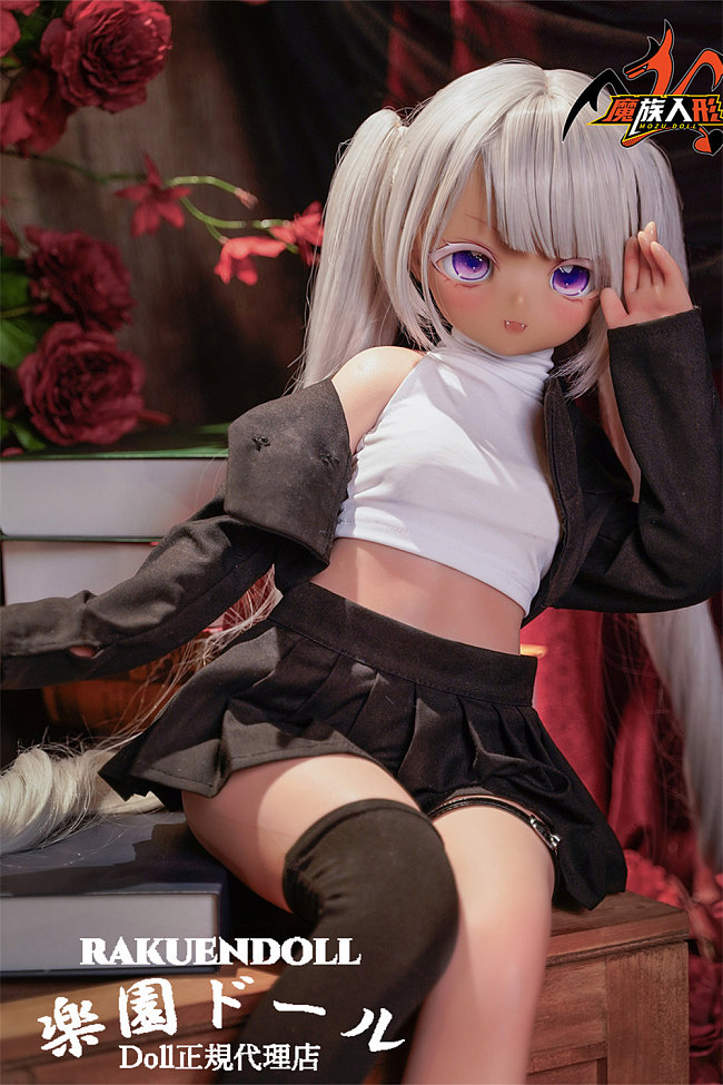 Mozudoll 銀髪×小麦肌 85cm 小七（なな）ソフトビニール製頭部 TPE製ボディ ボディ選択可能  アニメドール 二次元ラブドール