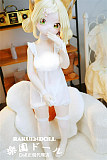 等身大フィギュア 金髪 双丸子頭 白ドレス 猫耳付き