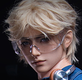 蛍火日記 新ボディー！ 江灵（Jiangling）ヘッド 180cm メイク⑤ 金色ショートヘアの癒し系男性ドール 広い肩幅と細身のウエスト フルシリコン製 優しい男の子 リアル塗装加工あり 女性向けのリアルドール