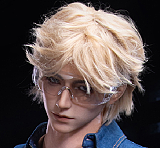 蛍火日記 新ボディー！ 江灵（Jiangling）ヘッド 180cm メイク⑤ 金色ショートヘアの癒し系男性ドール 広い肩幅と細身のウエスト フルシリコン製 優しい男の子 リアル塗装加工あり 女性向けのリアルドール