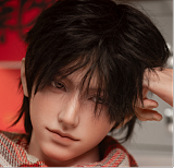 蛍火日記 新ボディー！ 江灵（Jiangling）ヘッド 180cm メイク⑤ 金色ショートヘアの癒し系男性ドール 広い肩幅と細身のウエスト フルシリコン製 優しい男の子 リアル塗装加工あり 女性向けのリアルドール