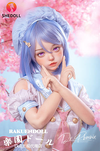 SHEdoll 朵朵（duoduo）水兵セーラー服の可愛いダッチワイフ 148cm Dカップ 紫瞳×青髪 宣材写真はフルシリコン製美少女人形 低身長ラブドール