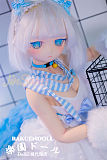 Y011 猫耳付き妹系フィギュア 140cm Bカップ 白髪 青い瞳