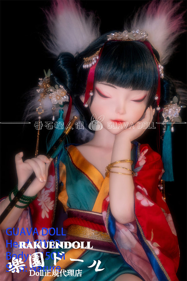 GUAVADOLL 115cm SW02ヘッド 目閉じタイプ 狐顔の美少女 アニメドール 宣伝画像同じウィッグ+衣装+飾り付き 宣材写真はフルシリコン製ダッチワイフ