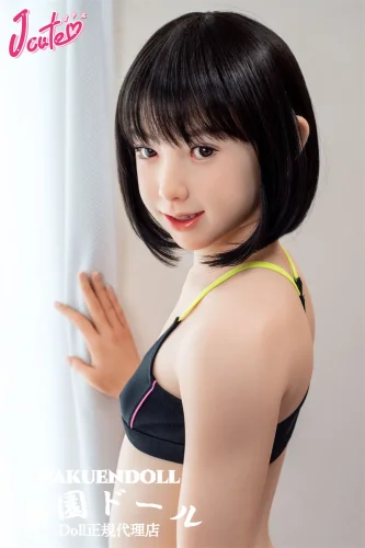 Jcutedoll 紬ヘッド 149cm 貧乳 リアル ドール 黒ボブヘア スリム体型少女 LL団 宣材写真はシリコンドール