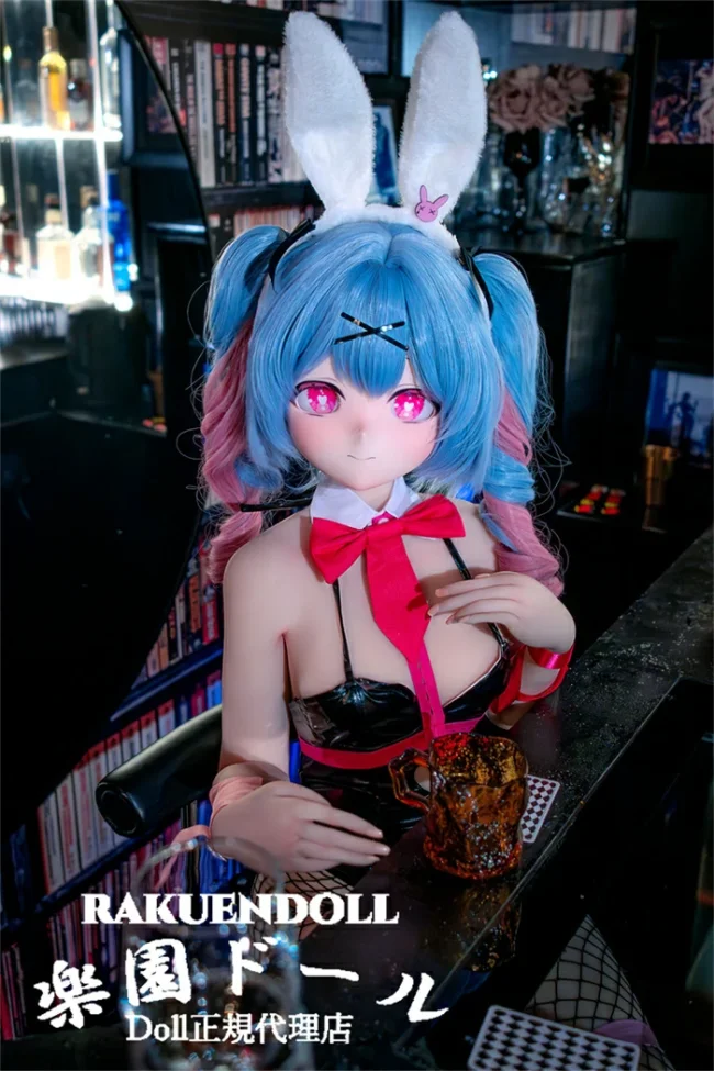 羊角社Croissant Dol #B03ヘッド（ピンク目） 155cm AAカップ 宣材写真のはデカールメイク ビニール製のヘッド ラビットホールcos姿のかわいいアニメ風ラブドール