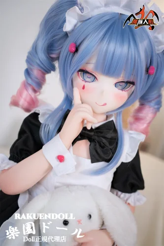 Mozudoll 【A級】兔子洞ちゃん 青い瞳が印象的な115cmドール アニメラブドール メイド姿 TPE製ボディ 肌色＆眼球色＆メイク＆ウィッグ＆衣装は宣材写真と同じ
